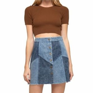 Two Tone Denim Skirt